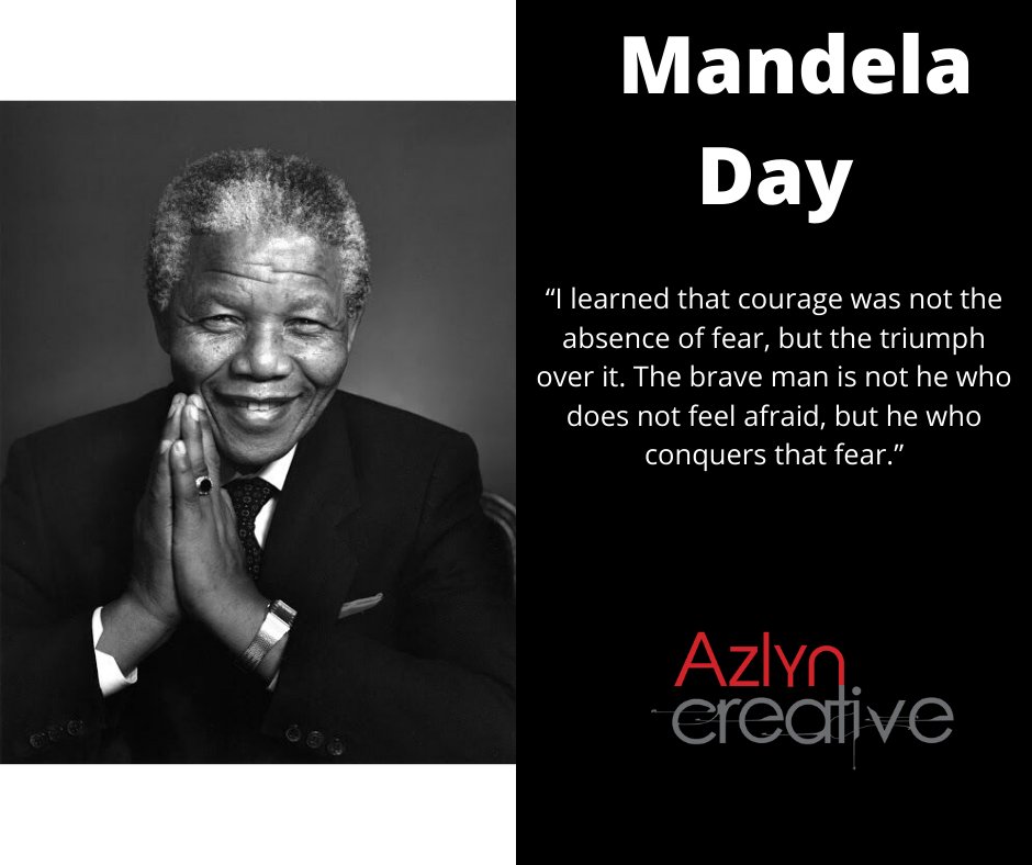 AzlynCreative's tweet photo. Mandela Day - 18 July is a global call to action that celebrates the idea that each individual has the power to transform the world and make it a better place for all. At Azlyn Creative we like to live by the motto: Take Action, Inspire Change - Everyday.

#67minutes #MandelaDay https://t.co/oIFn5kF1ir