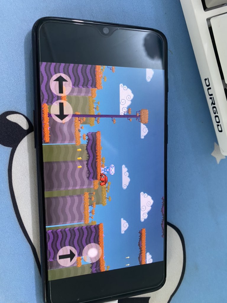 Geequlim's tweet image. The #javascript demos for #GodotEngine runs on an Android device.