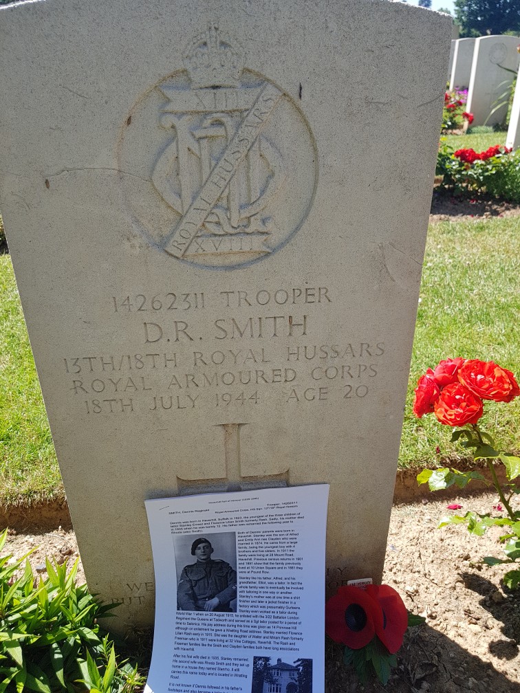 In Memory of the two Haverhill men that lost their lives during the Normandy Campaign. Both on this day 18th July 1944. Operation GoodwoodBoth served with different units but lost their lives on the same day fighting close to each other and are buried near to each other.