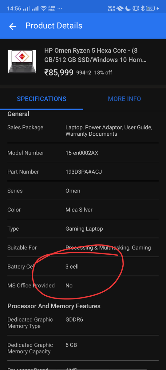 BeingVegeta's tweet photo. Dear @HPIndia and @OMENbyHP , Can you please tell why aren't you shipping 6 cell battery. Also if you are not... Why aren't you giving disk drive space if you are shipping smaller battery. Please mention the refresh rate of the screen too and which display are you using for india https://t.co/hVxjSzc3B8