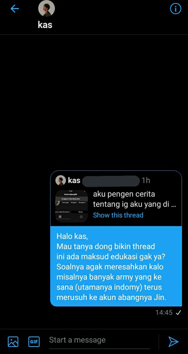 Waktu thread itu nongol, aku nge-dm  @koya_kim1112 ngomongin ini. Kita punya concern yang sama takut indomy merusuh (bakal aku jelasin di thread ini).Tapi aku masih positive thingking ni orang mgkn mau mengedukasi kali bikin thread ini. Maka aku pun nge-dm. Thread pun dihapus.