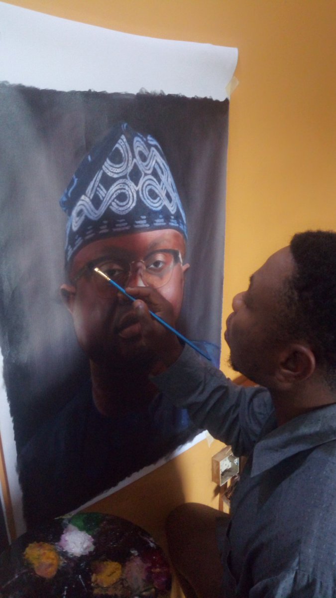 GodstimeHon's tweet photo. Presentation of one of our products (Art works- painting)@ Govnor Arts Embassy to Hon. Tunji-Ojo Olubunmi; Chairman House committee on NDDC, Federal House of Representatives, Abuja. https://t.co/g7KcwidmiT