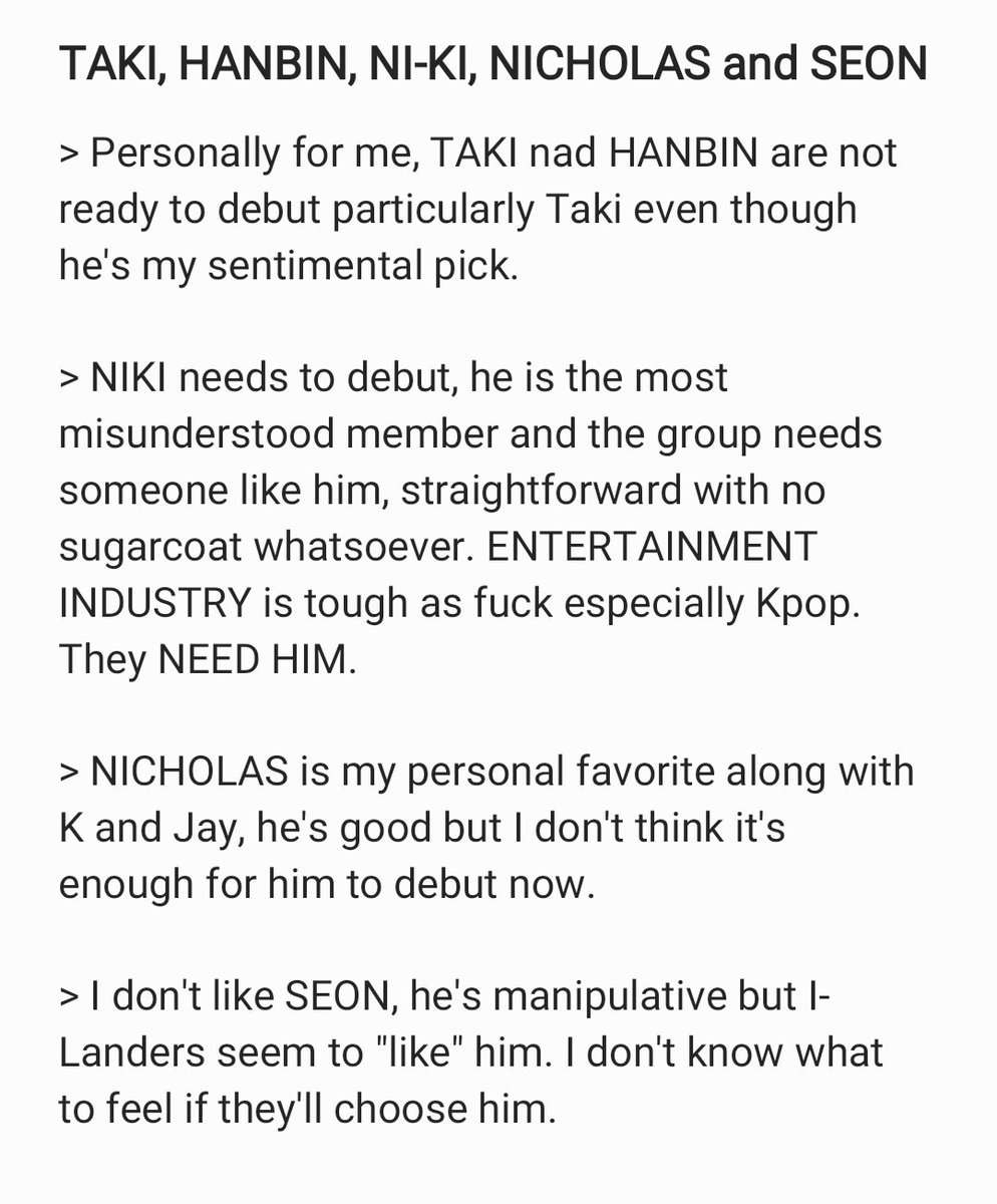 laurel_jenn's tweet image. After watching #ILAND_EP4 &amp;amp; knowing how the top 12 will be determined, here's my TOP PICKS.

I-Landers + Producers:
1. HEESEUNG 
2. K
3. JUNGWON 
4. SUNGHOON
5. GEONU
6. JAY

GLOBAL VOTING:
7. JAKE
8. SUNOO 
9. TAKI (?)
10. DANIEL
11. HANBIN (?)
12. EJ

#ILAND 
@mnetiland