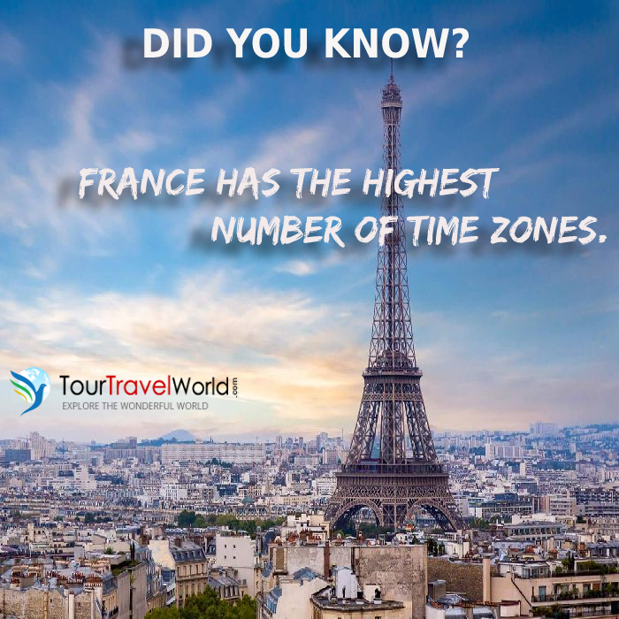 TravelWorld_'s tweet photo. You might be wondering🤓 how a country, as small as France, can have many time zones⏳ passing through it. But yes, this trivia is true. France has the highest number of time zones.

#TourTravelWorld #DidYouKnow #France #TravelFacts #World #Traveling #TravelFactor #TimeZones https://t.co/RyzTt8VQSS