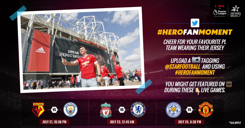 StarFootball's tweet photo. It's the final stretch of the #PL season - and we want to celebrate this with the fans! 😎🥳

Send us your celebratory photos wearing your favourite team's jersey with #HeroFanMoment and you could be on 📺 during a LIVE game.

Have a look at the T&amp;C: https://t.co/zZZ5xTHoLt https://t.co/OFBoMks9TH