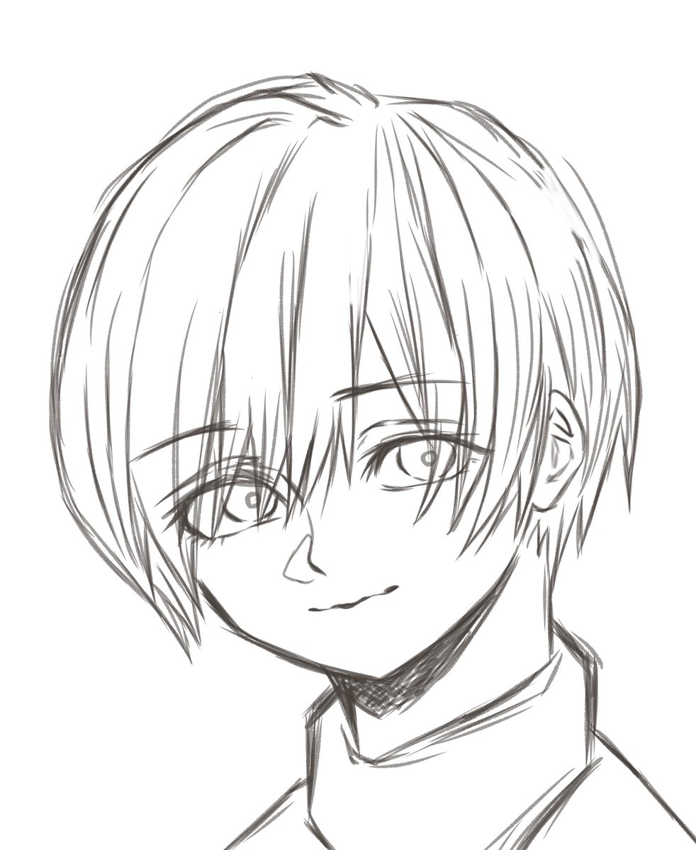 律奈 りつな ラフ 線画 色付け 久々に絵を描いた Skyのうちの子 顔あり 創作ホシの子 Thatskygames