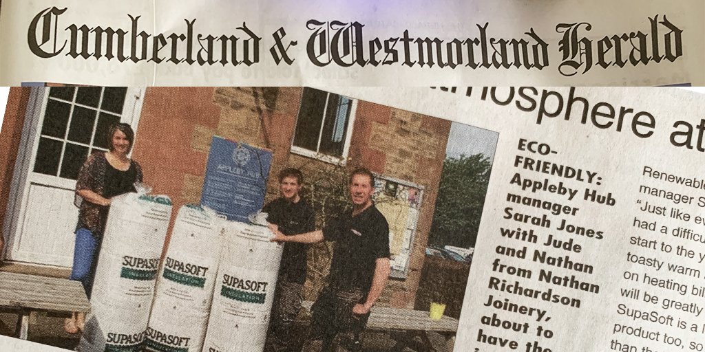 SupaSoftUK's tweet photo. Adding to the warm atmosphere at Appleby Hub
SupaSoft & #ApplebyHub in #CWHerald Today
#insulation
#recycledplastic
#keepbritaintidy
#SustainableLifestyle #plasticbottles #saveouroceans
#sustainability
#recycling
#localbusiness
https://t.co/eXuoSk0Yyz https://t.co/4eeiJLyn8L