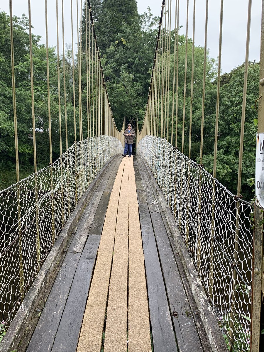merseyview's tweet photo. Sappers Suspension Bridge is very bouncy to walk on as @phos1962 and I discovered #bridges #welshlove #sappersbridge https://t.co/rDI1ZN2wh0