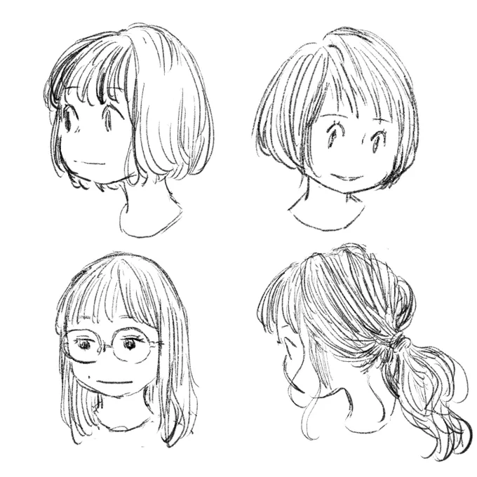 教えてもらった方法で探して何個か描いてみた。
結んだ髪が難しいです。ぐぬぬ。 https://t.co/Dstuc0TfB2 