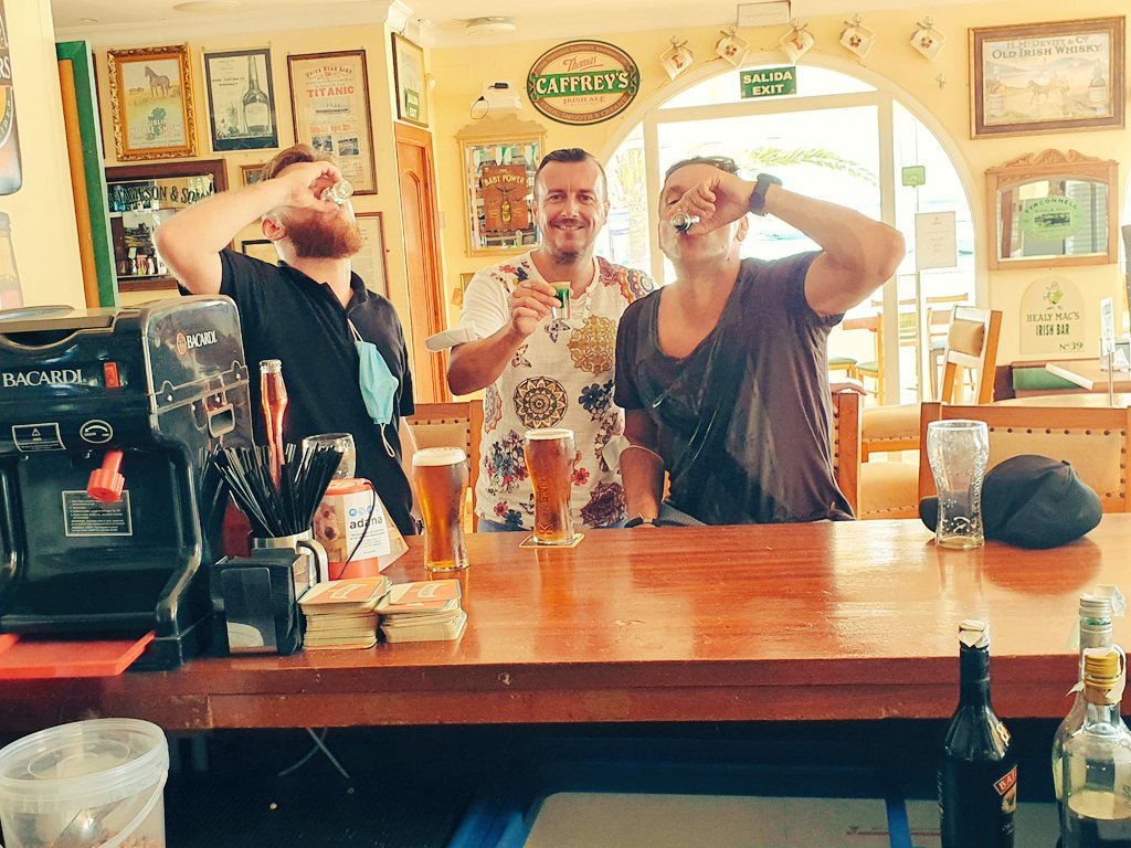 TFLCPodcast's tweet photo. It always goes Pete Tong after the shots!! @KieranHamill8 #Healys #Estepona https://t.co/bp3wEhIWW9