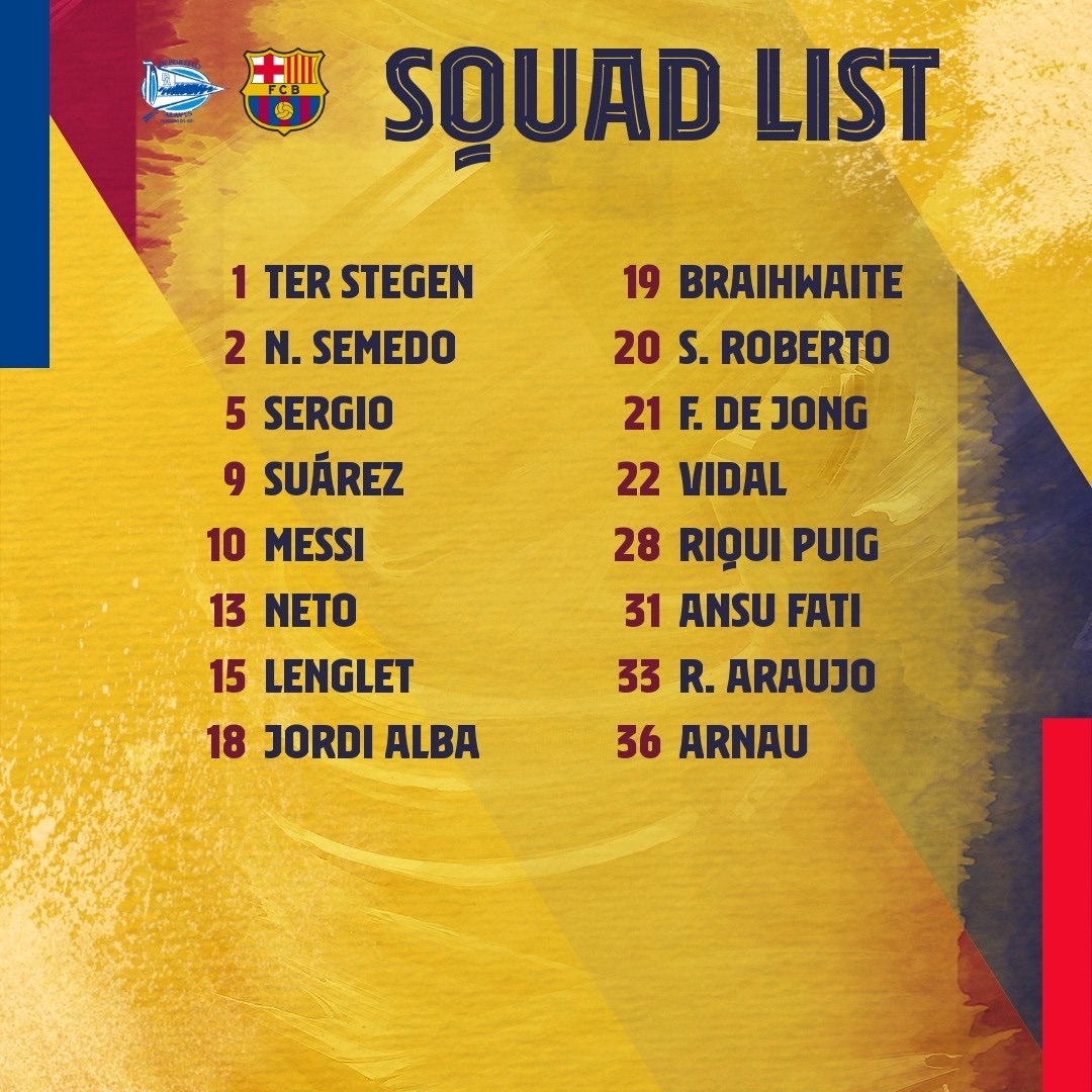 FCBarcelona's tweet photo. The final squad list of the 2019-20 @LaLigaEN season | #AlavésBarça https://t.co/jurFjKIhjp