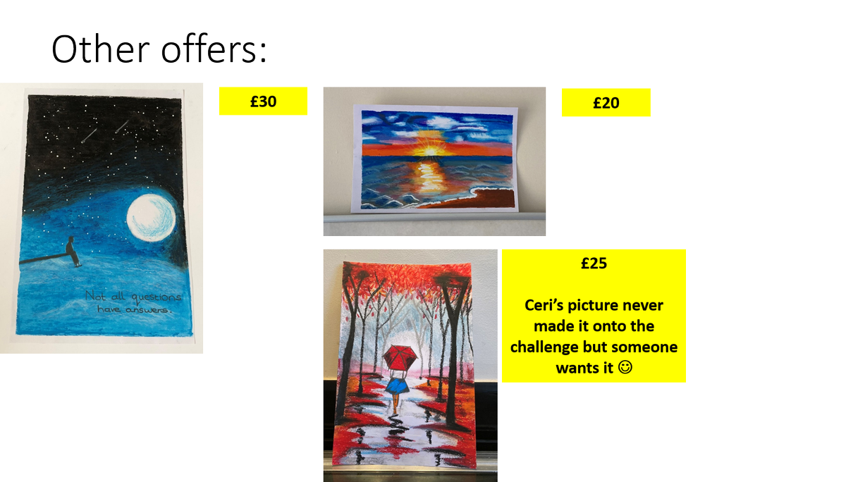 ceriontraining's tweet photo. UPDATE: See the picture for updated bids. The auction will be running until Wednesday 22nd July at 5pm. If you feel you could spare anything it would be greatly appreciated.
https://t.co/S9iew90siL https://t.co/Svl6JIwGZc