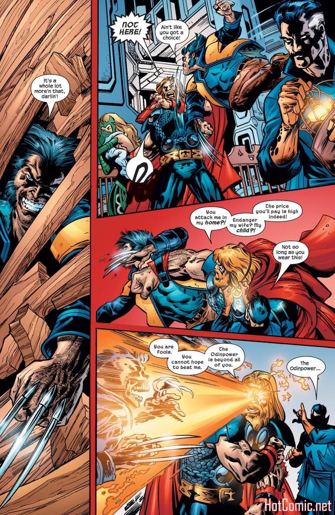 King Thor easily kills wolverine