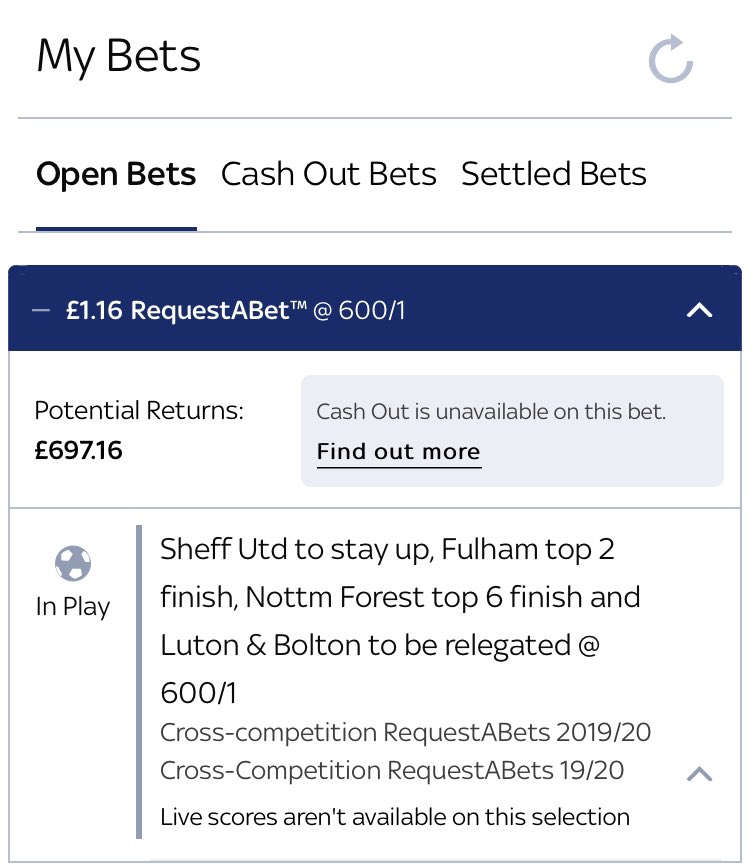 Oakesy147's tweet photo. @FootyAccums Really hope Fulham steal it 😂 https://t.co/fZ1aXl5CXy