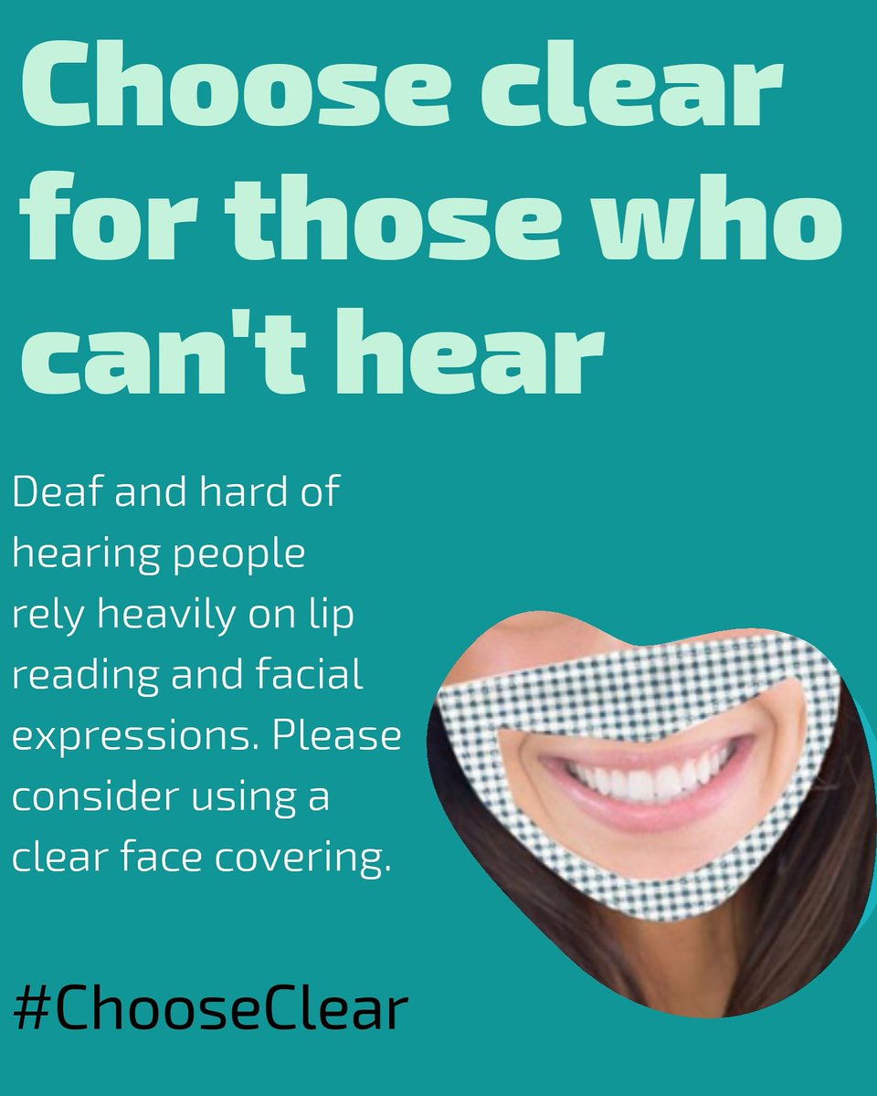 Please RT and spread the word! #ChooseClear #facemasks #facecoverings #COVID__19 #Deaf #deaftwitter <a href="/DeafAction/">Deaf Action</a> <a href="/deafgirly/">Deafinitely Girly</a> <a href="/DeafNewsToday/">Deaf News Today</a> <a href="/deafieblogger/">Deafie Blogger</a> @Deaf_Insight