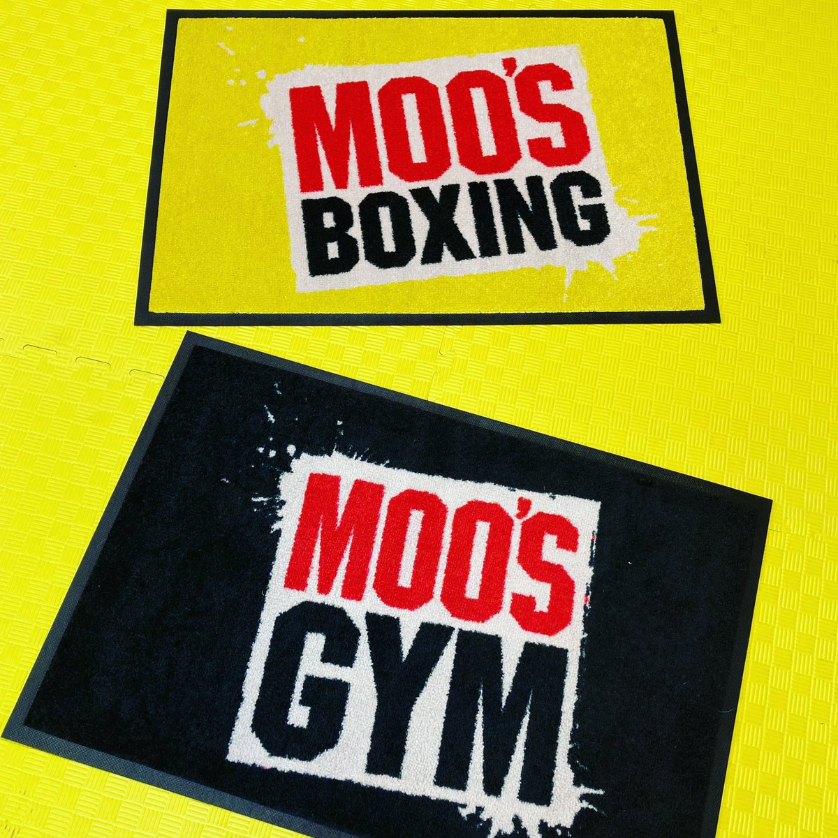 gym_moo's tweet photo. Thank you @MMAGymkit Kit for my custom matts π there gonna look pukka at the front doors of @gym_moo & @MooBoxing #custommade #littletouchesmatter #mmagymkit #moosboxing #moosgym https://t.co/BzCuanQrYt