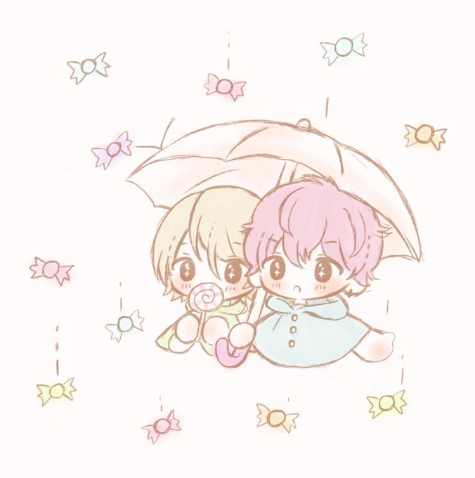 ひいあい?☂️相合傘☂️?
お題お借りしました~♡
 #ひいあい60分一本勝負 