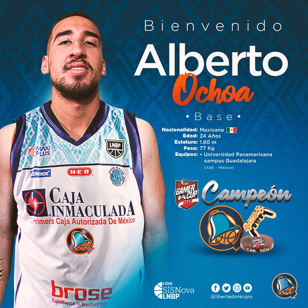 LibertadoresOfi's tweet photo. Alberto Ochoa ya nos hizo campeones en la Gamer Cup de la @LNBPoficial y ahora demostrará que también es talentoso en la duela real 🏀⛹️
@omarquintero_11
@jhonyville
@miguelramcam0
@irwinavalos91
@HEB_mexico
@PlazaCamelinasH
@ElectrobikeQ
@PinturasComex
@LaPopular1907
@FuerzaMexa https://t.co/NTK7sCz3za
