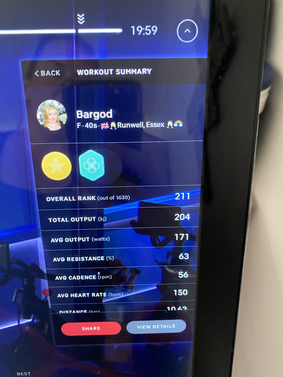 bargod's tweet photo. Did my first live ride in ages with the lovely @tune2tunde didn’t die, got a pb and ranked 211 out of 1,630 riders! #peloton #pelotoncycle #onepeloton #onepeloton #liveride #tunde earn’t my gin later #gin #spinforgin https://t.co/HYguu36oJu