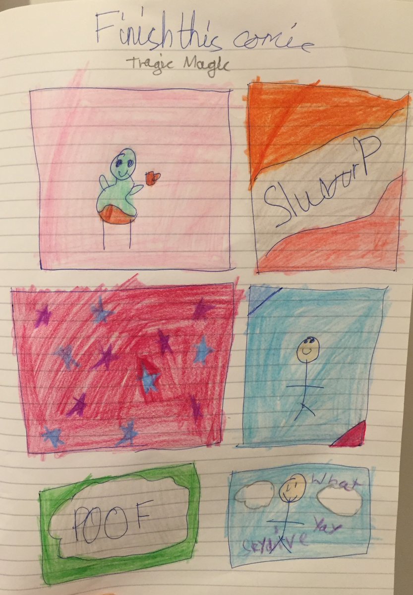 Thank you very much <a href="/StLawrenceCEPr1/">StLawrenceCEPrimary</a> for all the writing tasks that you have put on Twitter each day. L has loved checking what the task is each day and has enjoyed doing lots of them, and sometimes R too. Here’s the last one by L from yesterday. ✍️🖼 💥🗯️🌈 <a href="/Jarrett_Lerner/">Jarrett Lerner</a>