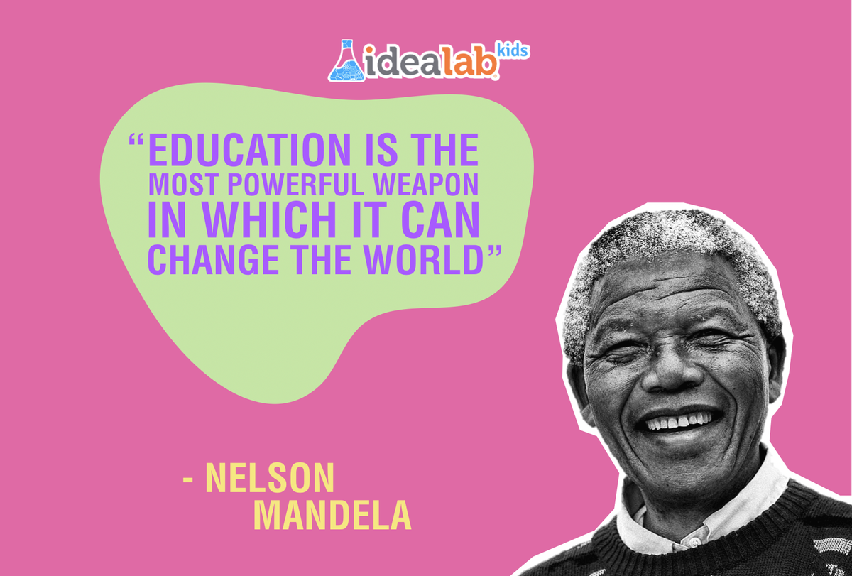 Idealab_Calgary's tweet photo. “Education is the most powerful weapon which you can use to change the world” Ever heard of this quote? Yes! You are correct! It's from Nelson Mandela talking about education.
📚
#IDEALabKids #NelsonMandela #Education https://t.co/XXdf18VQK5