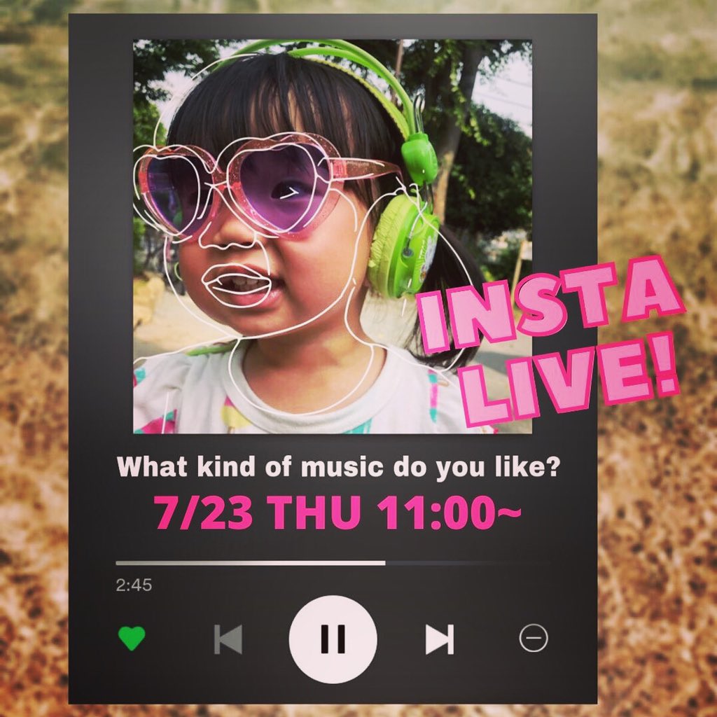 AvaEvaNova's tweet photo. 【7/23(木)インスタLIVEやるよー！】

7/23(木)11:00から、
DJ haruca🎧になって、インスタLiveやります◎
いえあっ！ヨーチェケラッチョ！笑
https://t.co/dx9xmcYsb9

@virtualrunning1
#virtualrunning2020 #スポーツの日に走ろう #子どもたちに託そう https://t.co/jxfF9o5p5v