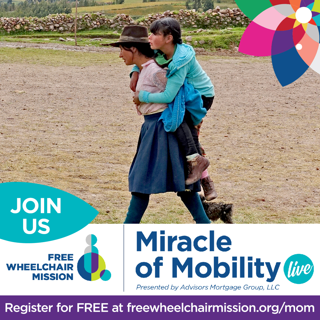 FWMission's tweet photo. Being carried by someone is reality for many of the 75 million worldwide who need mobility. Learn how you can make a difference at Miracle of Mobility Live, a virtual event on 7/23. Register for free: https://t.co/2CyFYVCmIg #mobility20 #disability #fundraiser #wheelchair https://t.co/tMB1YeJkpP