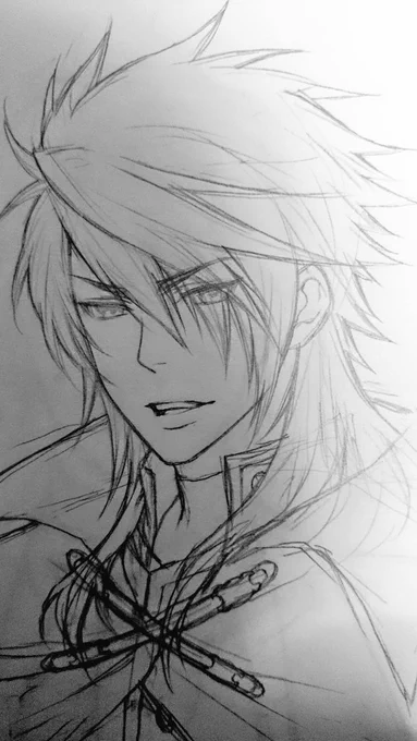 何となく昔の画像見てたらすごい古い高杉さん出てきた。これデジタルで色塗ってアイコンにしてた記憶あるけどカラー画像は残ってないな。 