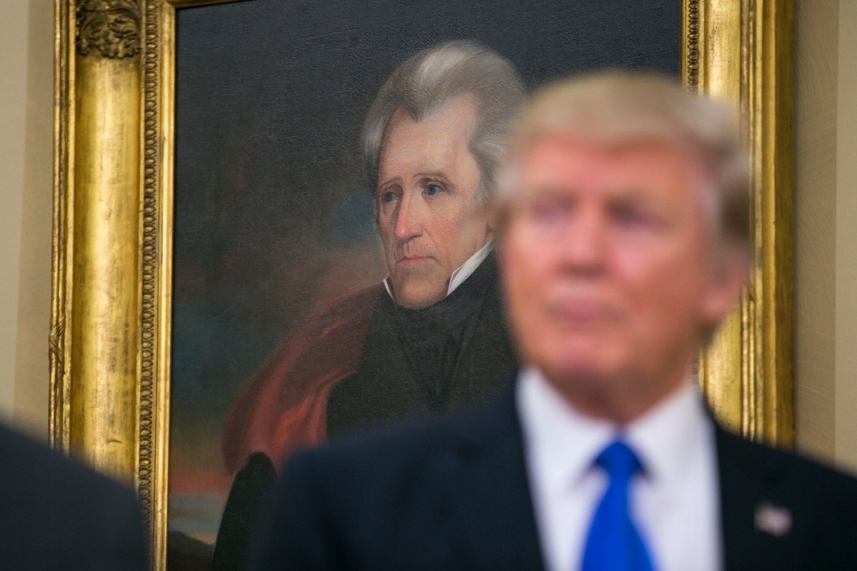 Understanding this, we must now come to Donal Trump. Another paranoid authoritarian who believes himself infallible and America's fate directly tied to his own.He is the inheritor of the legacies of Jackson, Nixon, and George W. Bush.34/