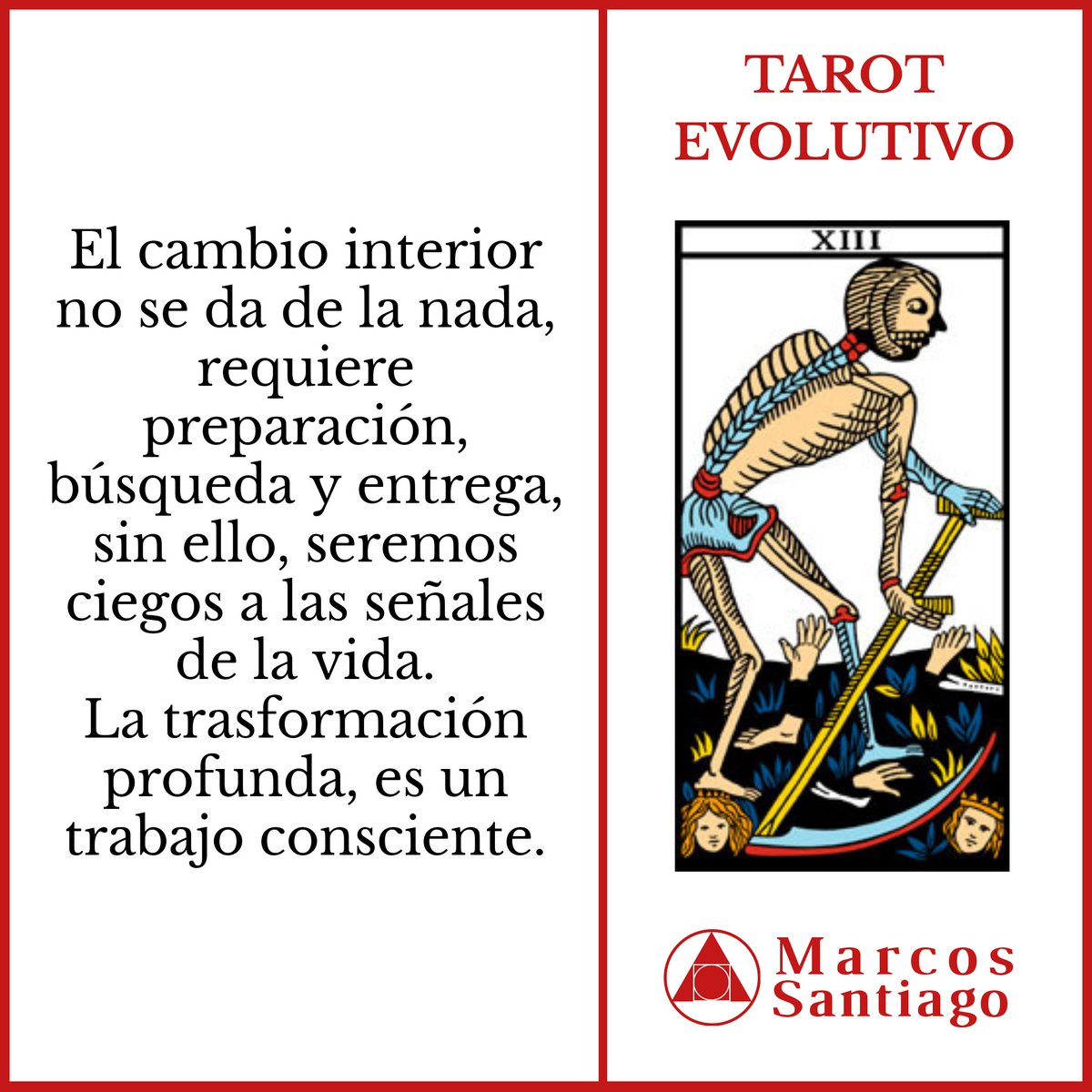 PsicoMSantiago's tweet photo. #TarotEvolutivo #ARCANOSINNOMBRE #ARCANOXIII #Tarot https://t.co/cUG2L5Vyfc