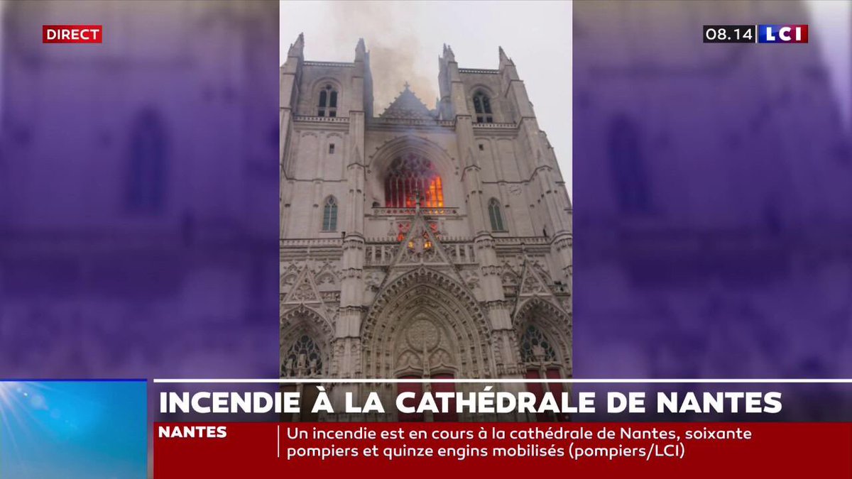 ClaudeSeyse's tweet image. #Nantes #culture #croyants ou pas #patrimoine .  S’en prendre à une cathédrale, c’est s’en prendre à un symbole de notre société, même pour les athées. Des hommes et des femmes risquent leur vie pour la sauver: merci au SDIS.
