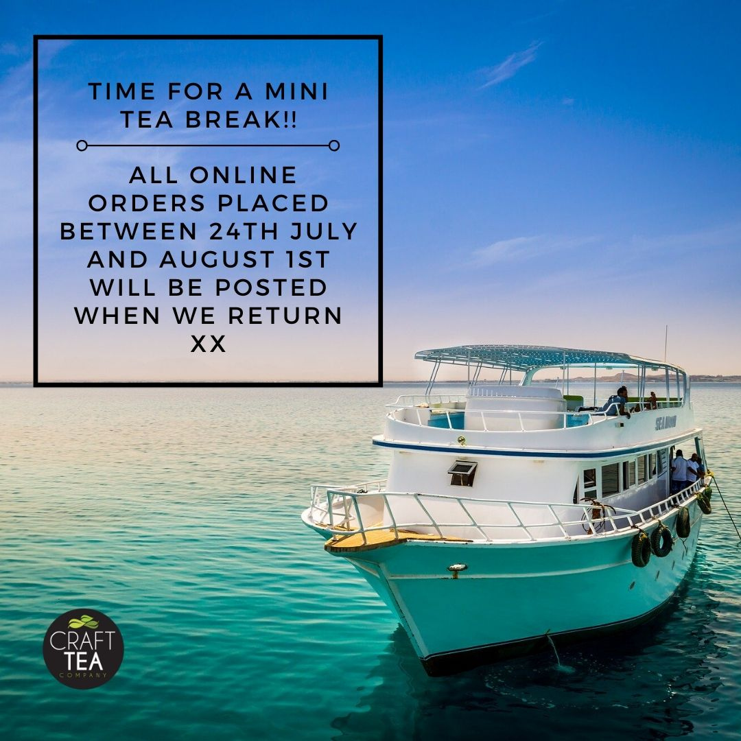 We will be taking a mini tea break after next week 🛥️ 😎 🌊

So any orders placed between 24th July and 1st August will be posted after we are back

*NB not an accurate representation of the boat we will be on, reckon ours will be a tiny bit smaller 😜