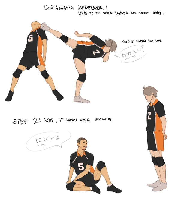 A helpful guide by sugawara

#haikyuu #hq #ハイキュー #haikyuufanart #SUGAWARA #TANAKA 