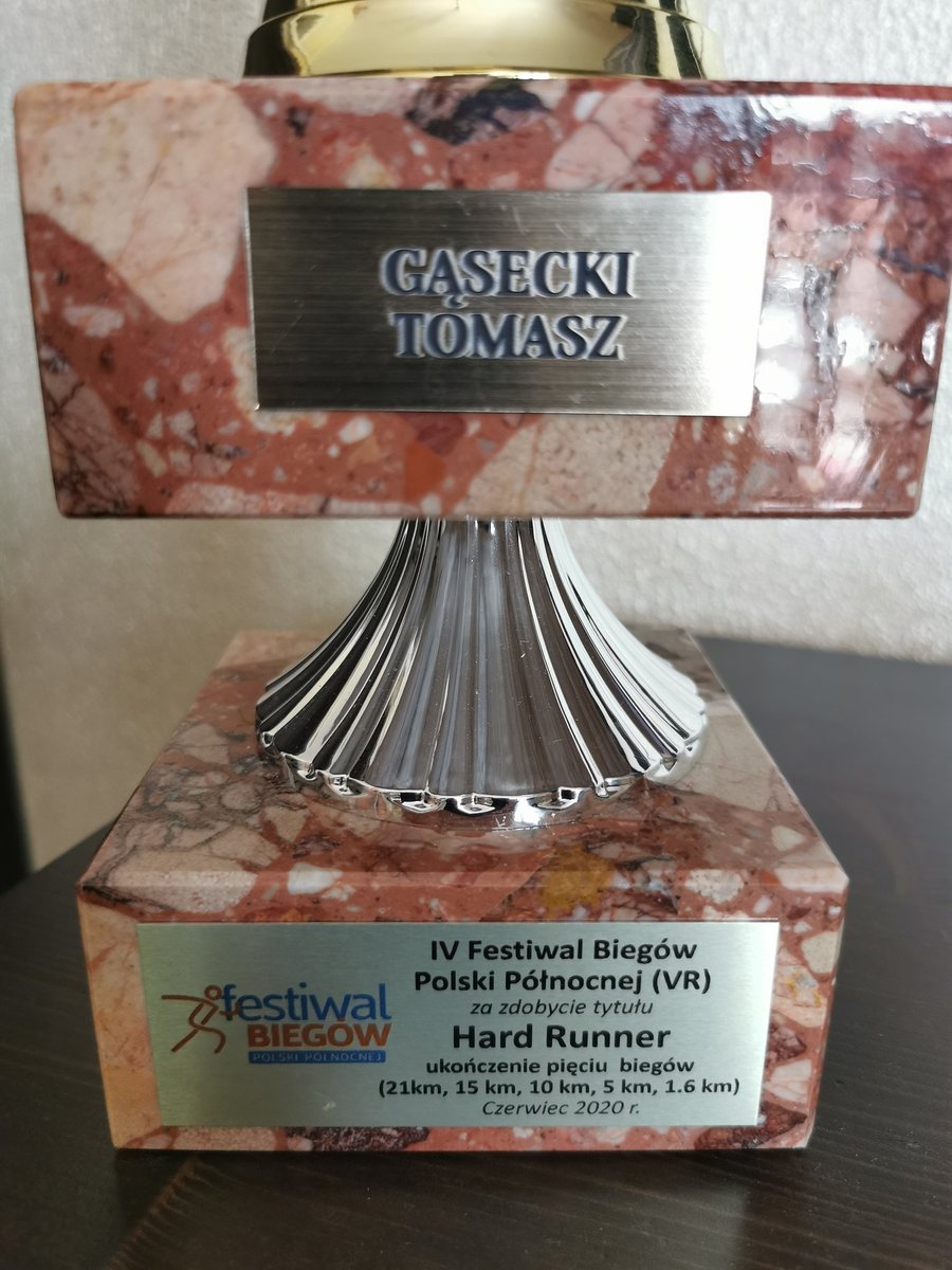 tomasz_gasecki's tweet photo. Właśnie odebrałem trofea za #festiwalbiegowpolskipolnocnej i zostałem #hardrunner em. 👍🍾🏃♂️
#bieganie #biegambolubie #marathotraining https://t.co/cgcmiytSti