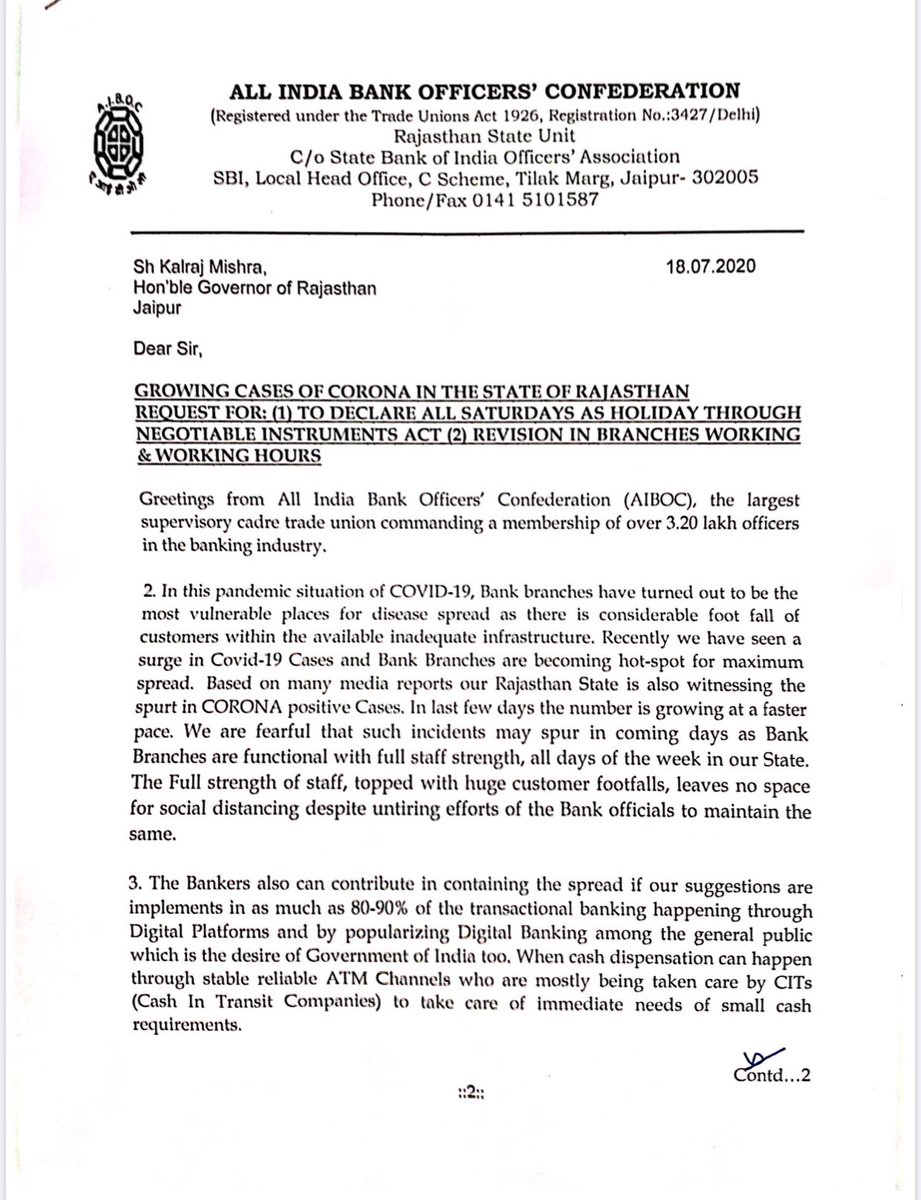 sanjeevgupta031's tweet photo. Please take care of financial soldiers of Rajasthan state and issue necessary instructions on the suggestions made in letter enclosed. @KalrajMishra @ashokgehlot51 @SoumyaDatta7 @Vinay54168504 @RajGovOfficial https://t.co/NPnbNQIZNr
