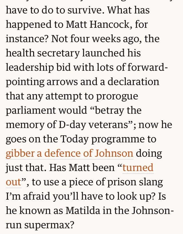 Can we just not have Marina Hyde making prison rape jokes nor John Crace making jokes about who right wing women sleep with