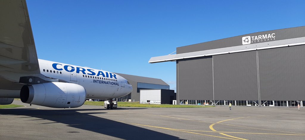 TarmacAerosave's tweet photo. [#TransitionExpert] Yesterday we redelivered a #A330-300 to @CorsairFr. We took care of #AircraftTransition, #AircrafMaintenance and... new registration: we ROK-ed her! ✈️🔃🎸 https://t.co/aVWGONYXxF