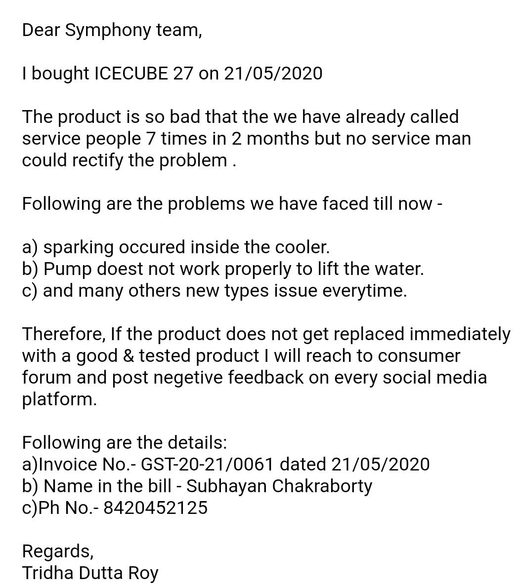 SubhayanChakra5's tweet photo. #symphony #symphonycooler #symphonyindia #symphonylimited
Serviced 7 times in 2 months.
Problem still not resolved. Worst product. https://t.co/N9fHx8biCH