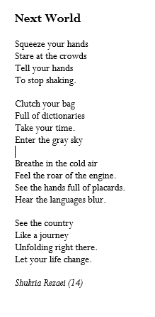 Shukria got a First! In PPE from Goldsmiths. It's incredible! I'm going to have to make a thread to explain how incredible. Here is a poem Shukria wrote 8 years ago, when she had been in the UK 6 months. And here she is last year, at the UN.