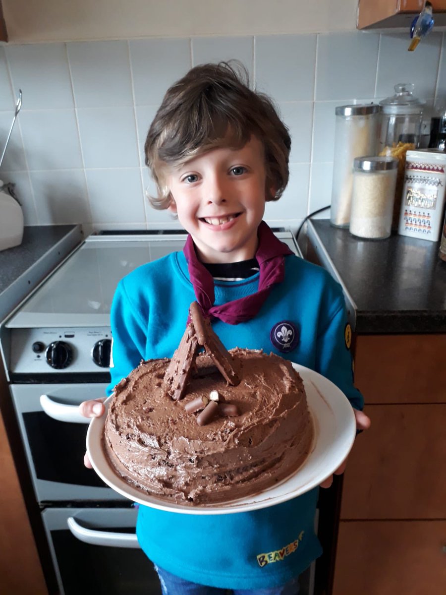 Beaver4thCrosby's tweet photo. Another beaver entry - Chocolate camp creation 💙🌈 @CrosbyScouts @MerseysideScout
#MerseysideBakeOff #MSSF2020 https://t.co/x38m8Q2Wh0
