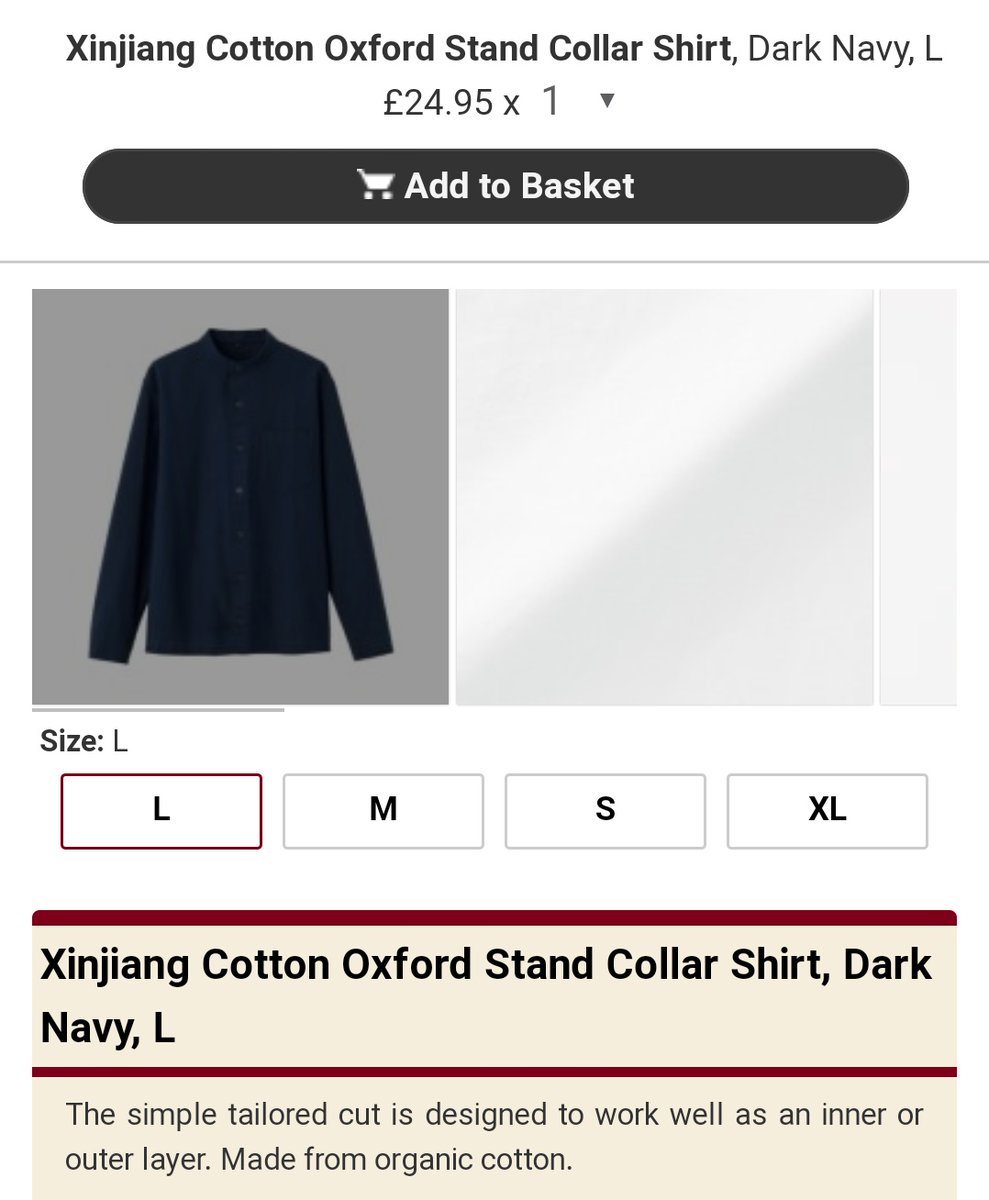 Hey  @UNIQLO_UK  @muji_net, are you aware you're selling cotton picked by actual concentration camp prisoners?  https://www.independent.co.uk/news/uk/home-news/chinese-cotton-uk-government-important-uighur-muslim-labour-a9478501.html(I guess Muji must know since it talks about cotton "delicately and wholly handpicked in Xinjiang" )