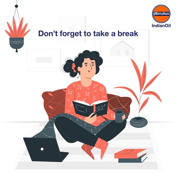 IndianOilcl's tweet photo. While you are working from home, make sure to take regular breaks, walk around and look away from your laptop or phone. Sitting all day and staring at a screen strains your eyes and makes your muscles stiff. #HealthTips https://t.co/lRyvcjdZpQ