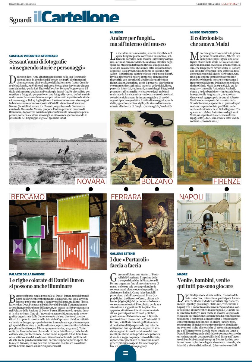 ClpMilano's tweet photo. #CLPress | È Branzi fever! 📰 @IOdonna @La_Lettura 

Piergiorgio Branzi. Il giro dell'occhio. Fotografie 1950-2010
📍 Castello Visconteo Sforzesco di #Novara
📌 Fino al 6 settembre 2020

@Contrastobooks @ContrastoGall @FormaFoto https://t.co/x40rOULYqJ