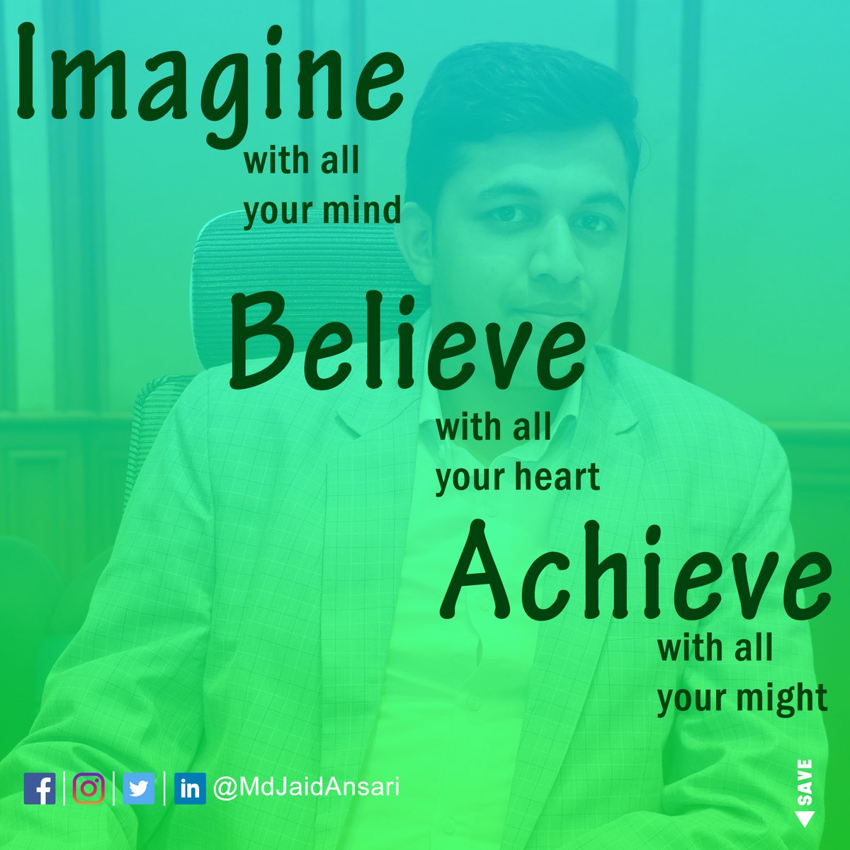 MdJaidAnsari's tweet photo. Imagine with all your mind
Believe with all your heart
Achieve with all your might

#mdjaidansari #jaidansari #motivation #weekend #weekthoughts #imagine #mind #believe #heart #achieve #might #motivationalquote #digital #digitalmarketer #linkedinmarketing #weekendvibes #pune https://t.co/LImkhRrkvZ