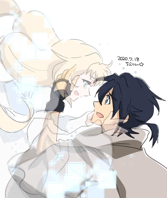 お絵描き 『ガンダムビルドダイバーズ Re:RISE』ヒロトとイヴ(イヴは初描き) 