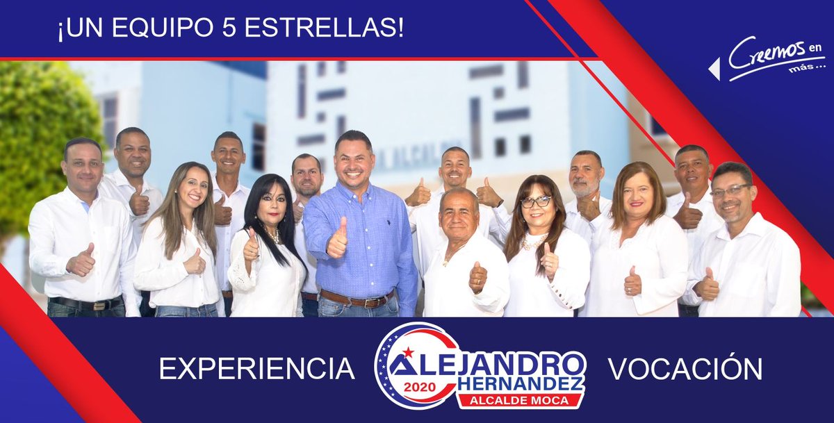 alejandromoca20's tweet photo. ¡Buenos días Moca! Orgulloso de nuestro equipo selecto de Legisladores Municipales.
#AlejandroAlcalde2020
#AlejandroMoca2020 #Experiencia #Vocación #CreemosEnMás #AseguraTuFuturo #VotaPorEl5🖐️ https://t.co/AEcRdNmkQs