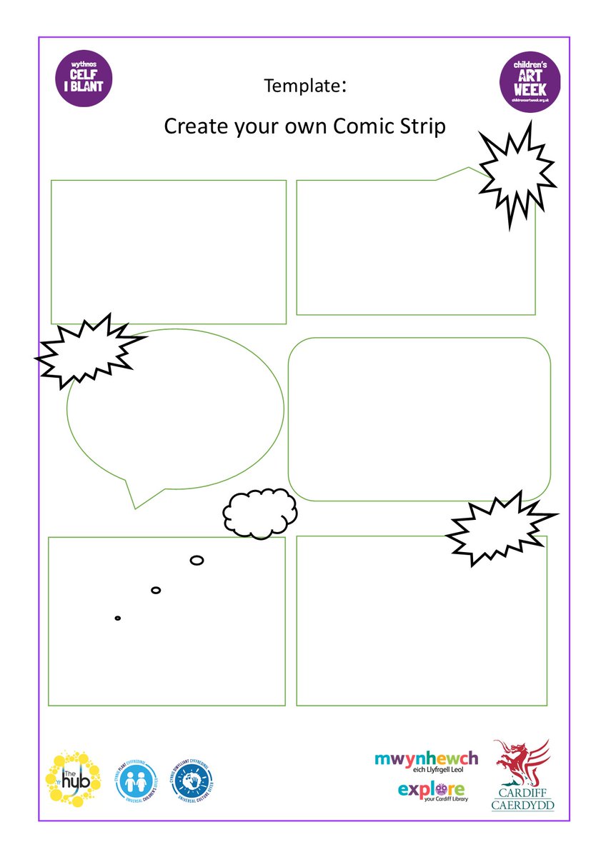 Amgueddfa_Learn's tweet photo. Calling all comic book fans! Can you make your own comic strip?
Hereβs @cdflibraries template to help you out:
https://t.co/4dWaHW82KJ
#MuseumFromHome #HomeLearning #ChildrensArtWeek #GetKidsCreating https://t.co/Ws6oLCe9yb