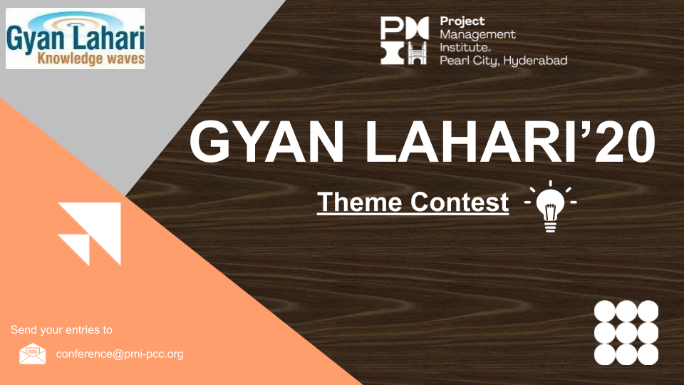 PMIPCC's tweet photo. #PMIPCC and 2020 Gyan Lahari Conference Committee are excited to announce a contest to design "THEME" for the annual regional conference - "2020 Gyan Lahari."
For details - https://t.co/5M6GvtEbY5
Deadline: July 21, 2020 11:59 pm IST.
#PMIPCC #GyanLahari #GL20 #theme #contest https://t.co/IDEVdBArI7