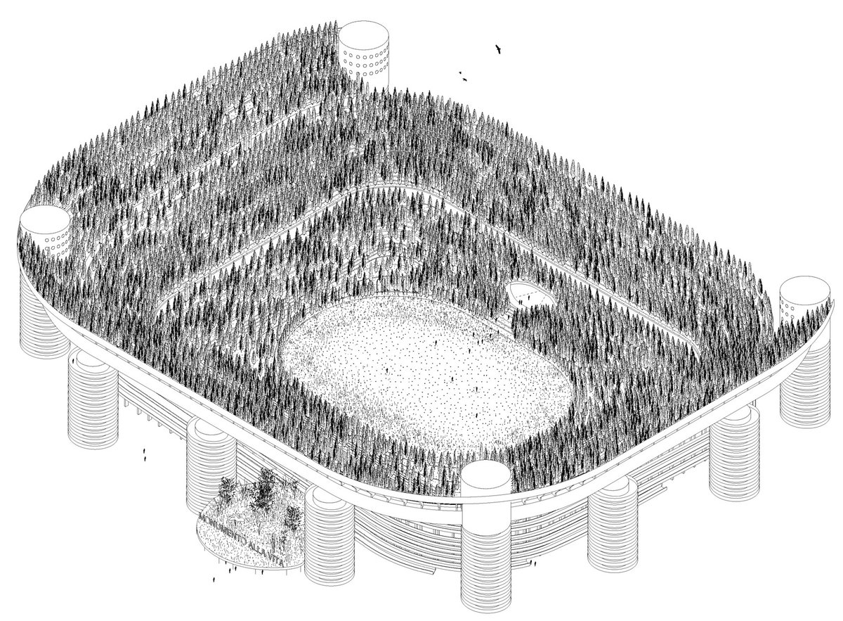 tomravenscroft's tweet photo. Adaptive reuse! Angelo Renna has proposed planting 35,000 trees in the San Siro to turn it into a coronavirus memorial –
https://t.co/aCEp4LuyCa (via @Dezeen) https://t.co/eXnPNbXEW7