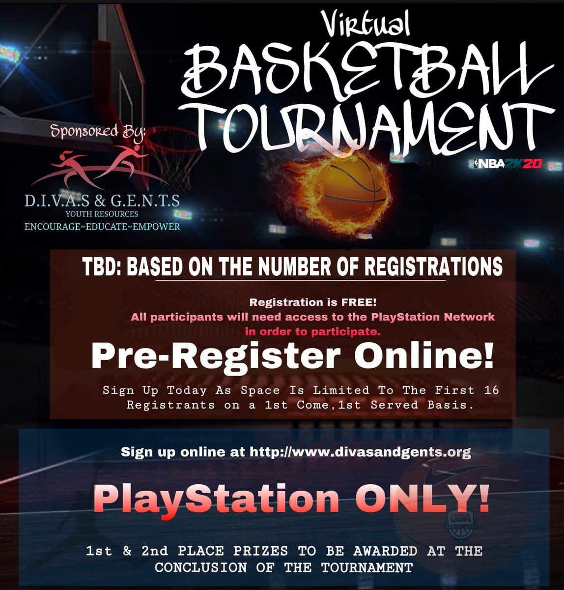 dadivasgents's tweet photo. FOR ALL THE NBA2K20 GAMERS, Divas Gents is sponsoring a Tournament.  Sign up at https://t.co/oHRjYbr6C3.  Monetary Cash Prize for the 1st &amp; 2nd Place Winners.  Date to be determined based on the number of registrants!   SIGN UP TODAY! https://t.co/fMXaHBzhII